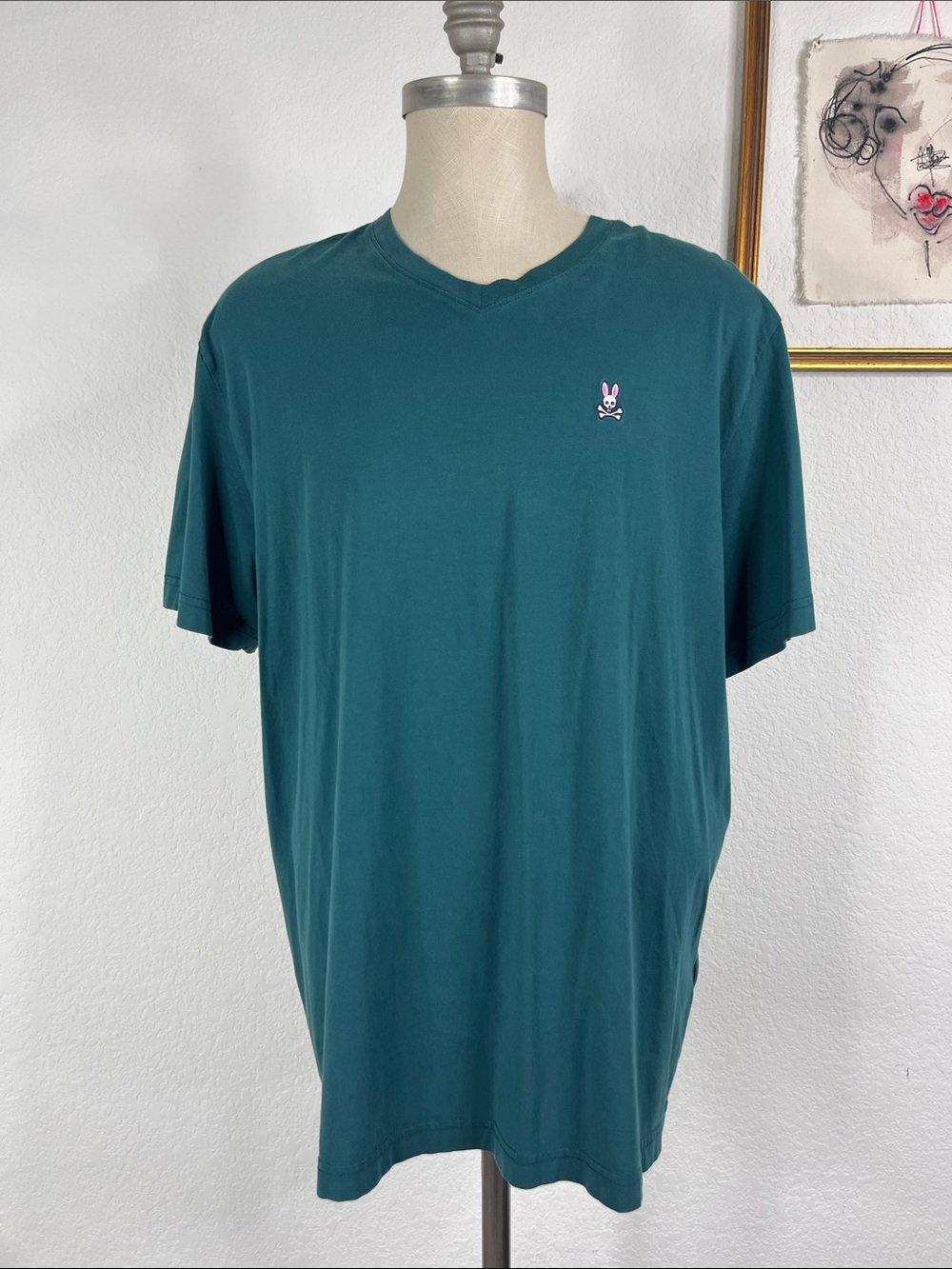 Psycho Bunny Logo Patch Crew Neck Short Sleeve T Shirt